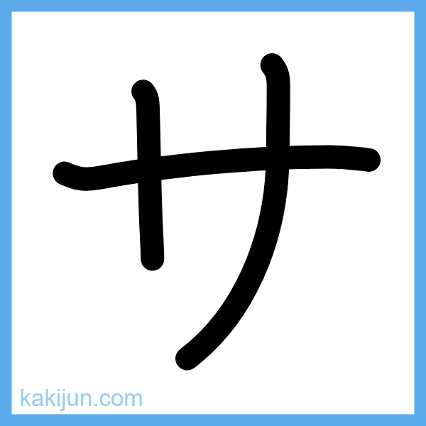 カタカナ「サ」の書き順アニメーション