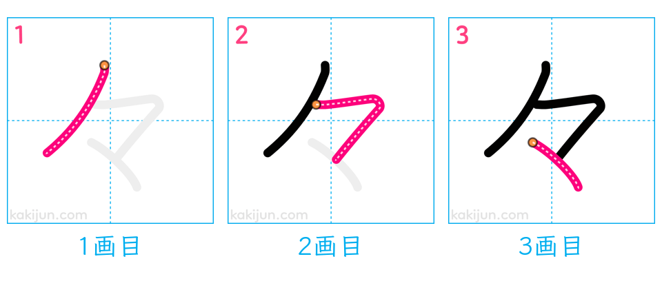 「々」の書き順（画数）