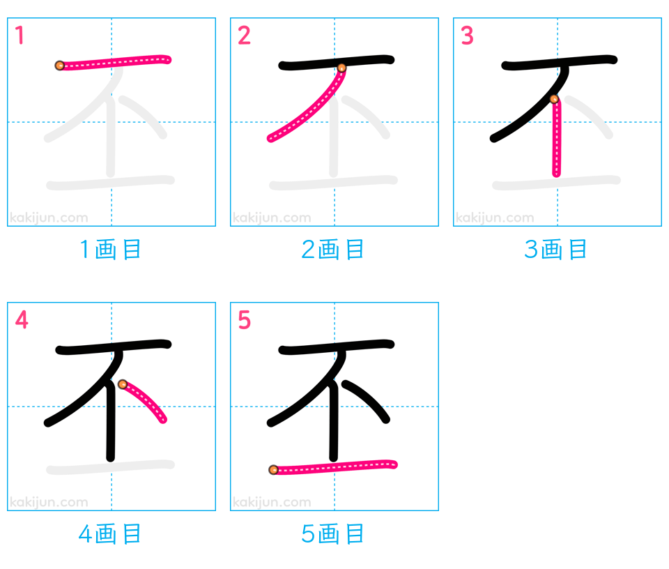 「丕」の書き順（画数）