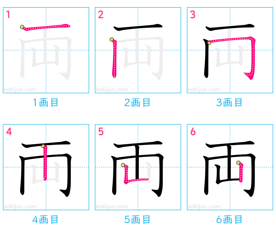 「両」の書き順（画数）