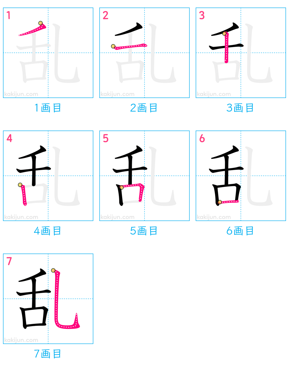 「乱」の書き順（画数）