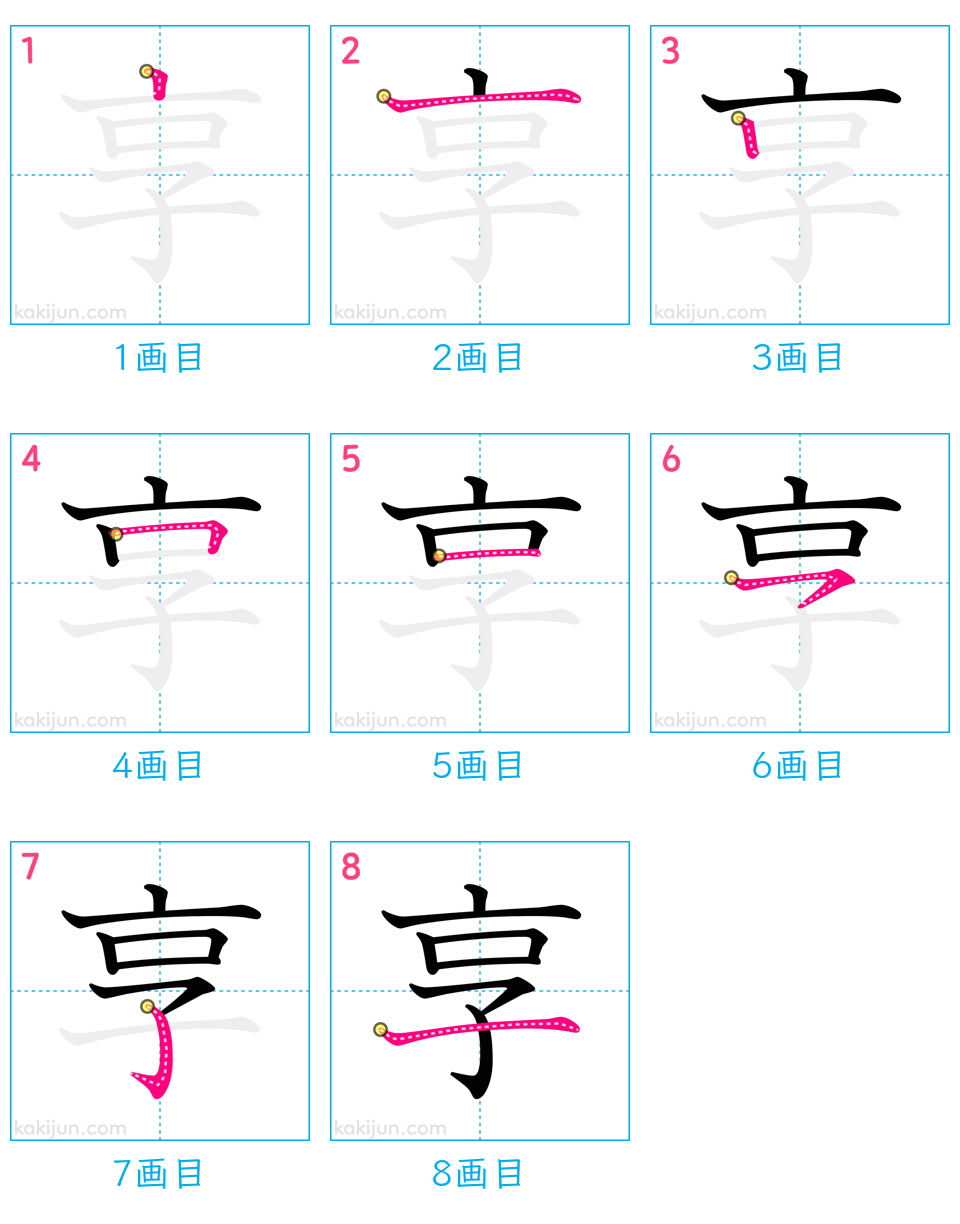 「享」の書き順（画数）