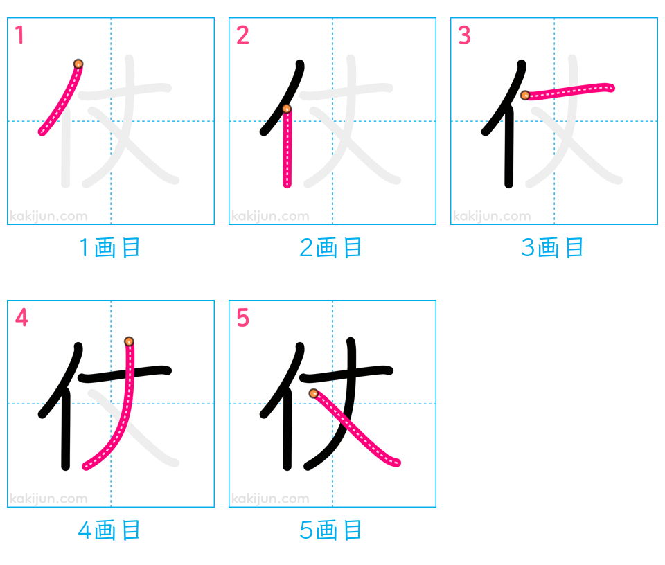 「仗」の書き順（画数）