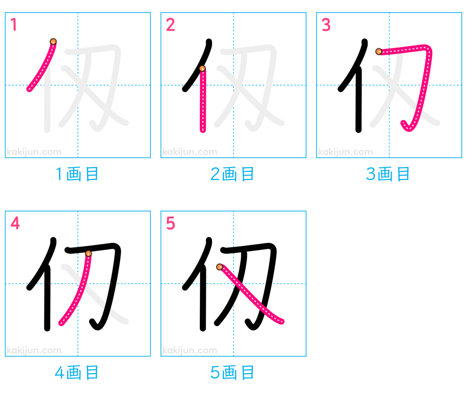 「仭」の書き順（画数）