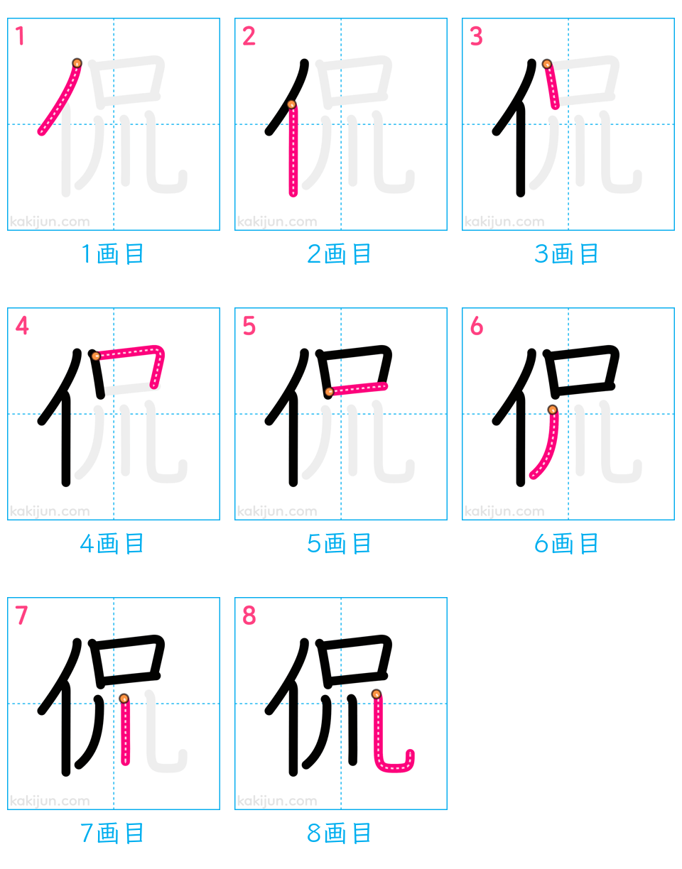 「侃」の書き順（画数）