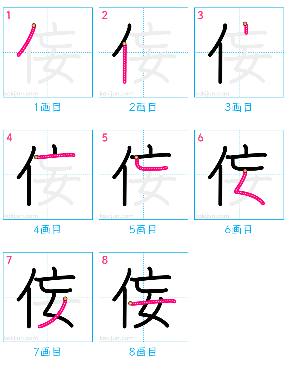 「侫」の書き順（画数）