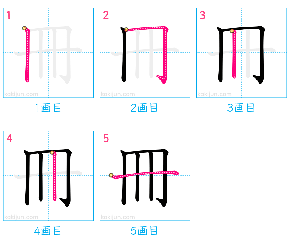 「冊」の書き順（画数）