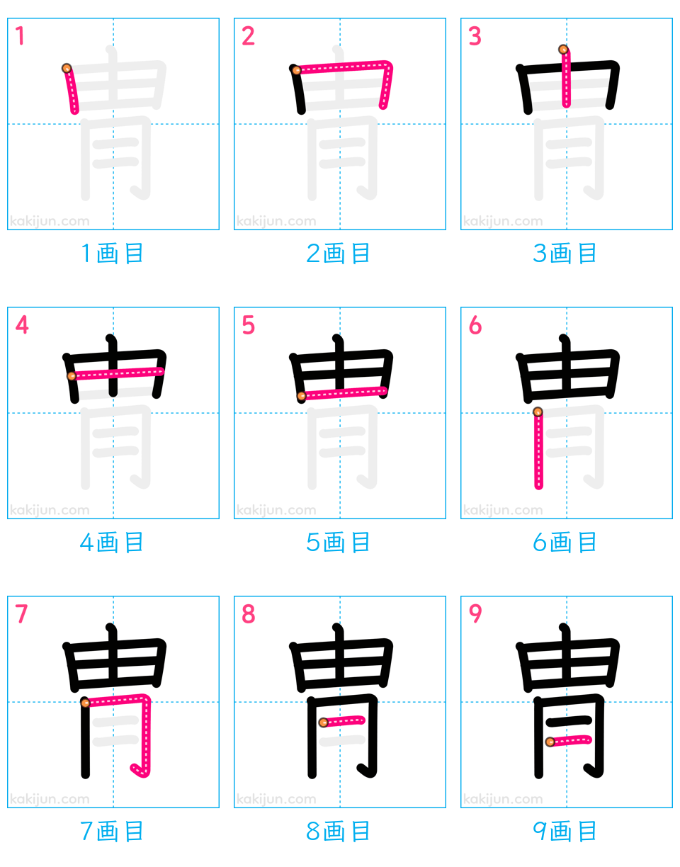 「冑」の書き順（画数）