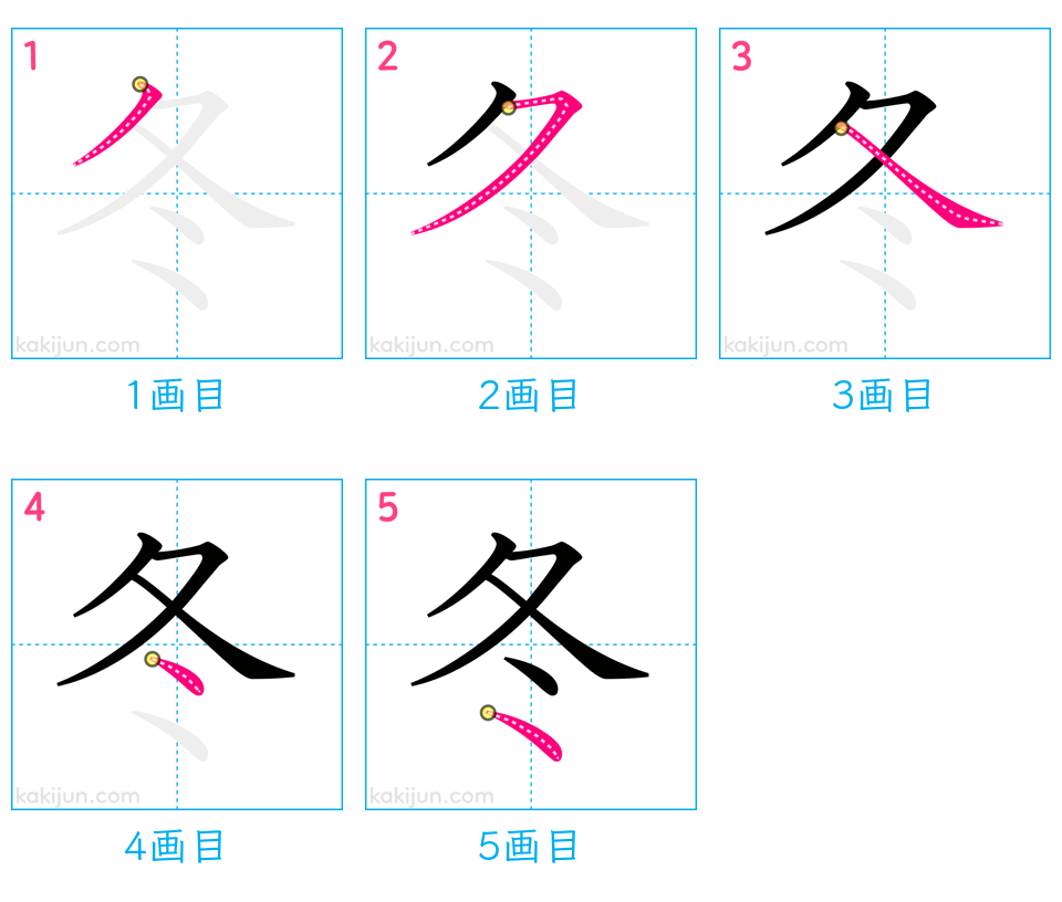 「冬」の書き順（画数）