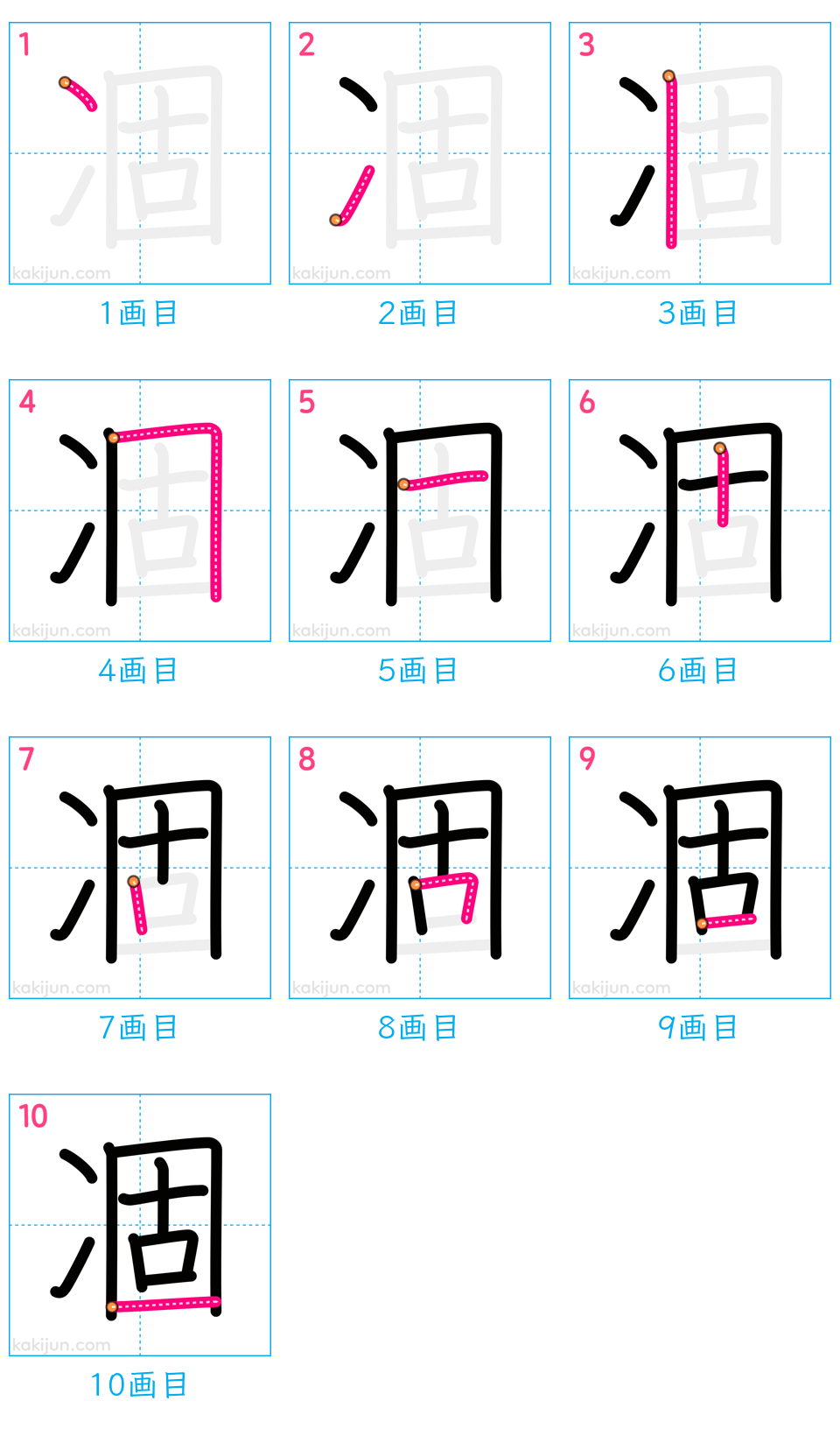 「凅」の書き順（画数）