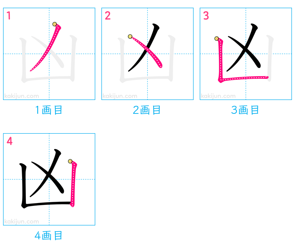 「凶」の書き順（画数）