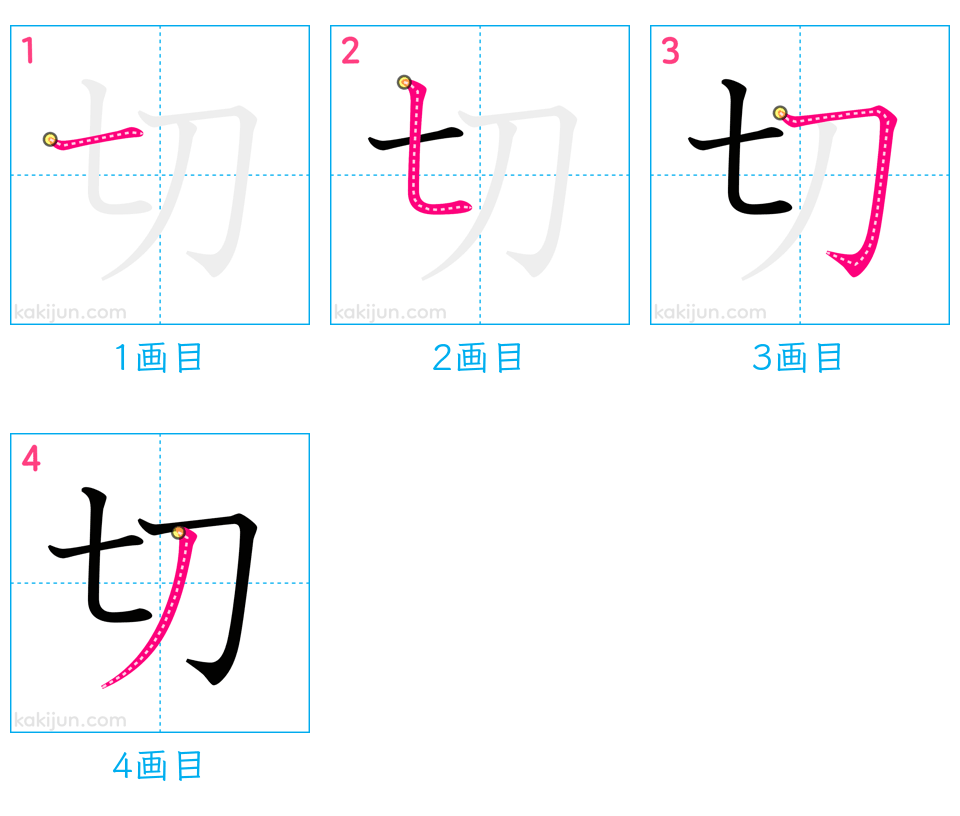 「切」の書き順（画数）