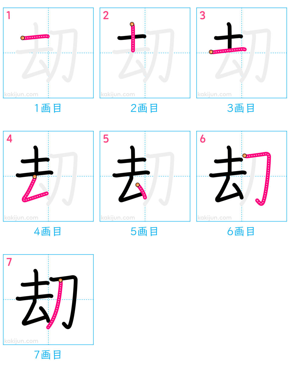 「刧」の書き順（画数）