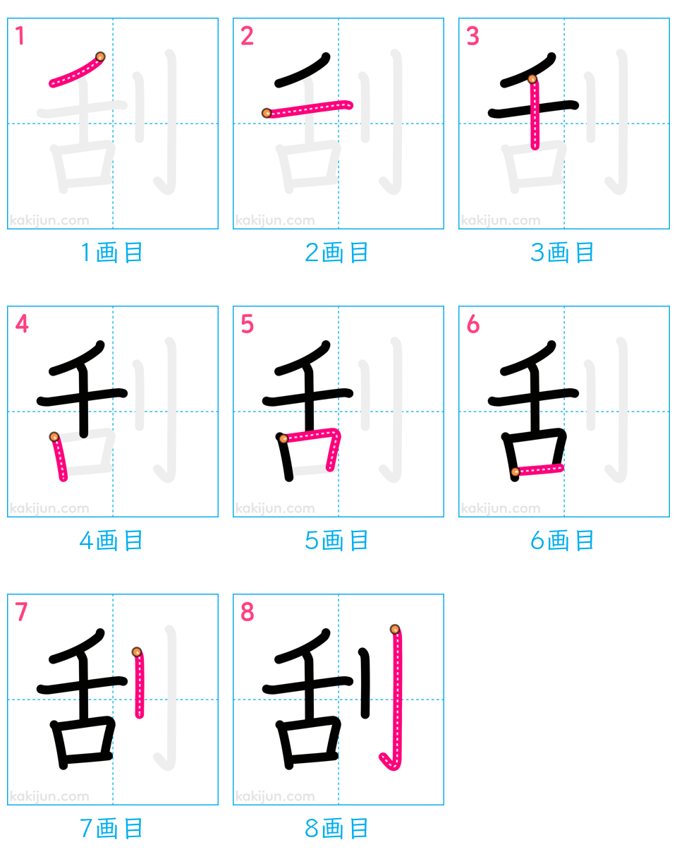 「刮」の書き順（画数）