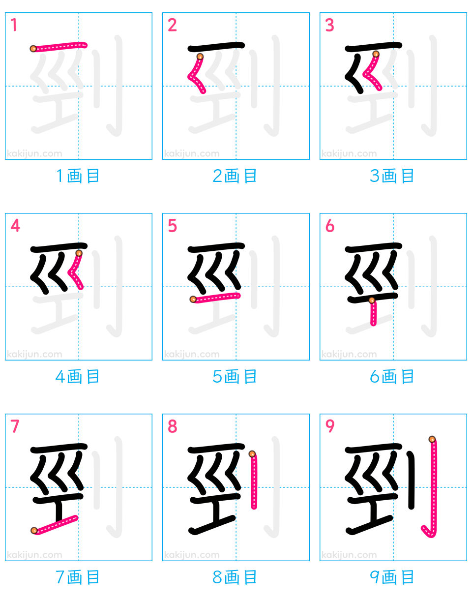 「剄」の書き順（画数）