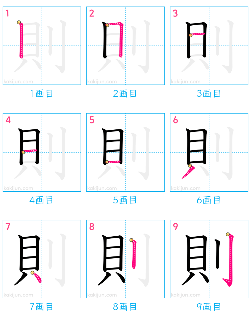 「則」の書き順（画数）