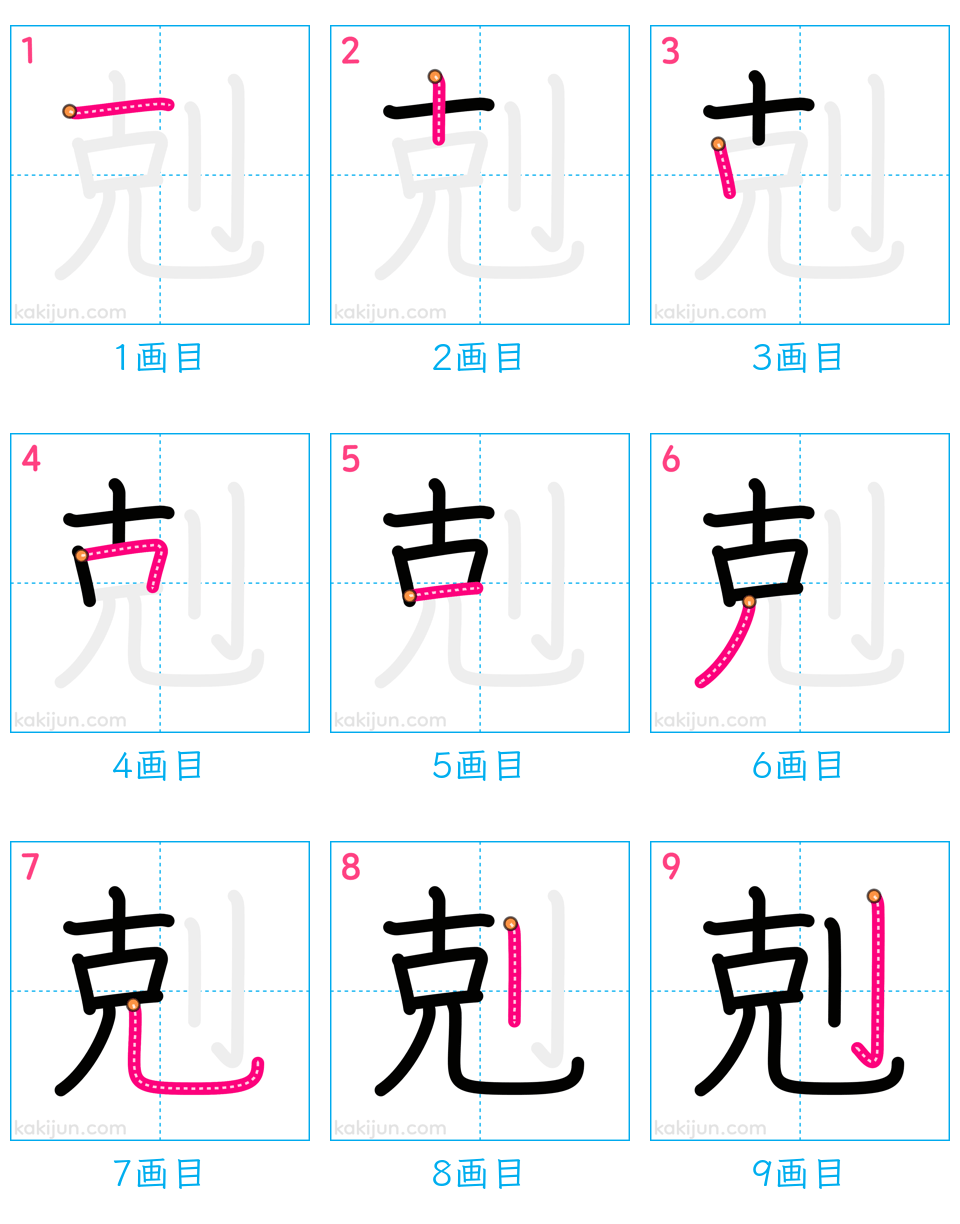 「剋」の書き順（画数）