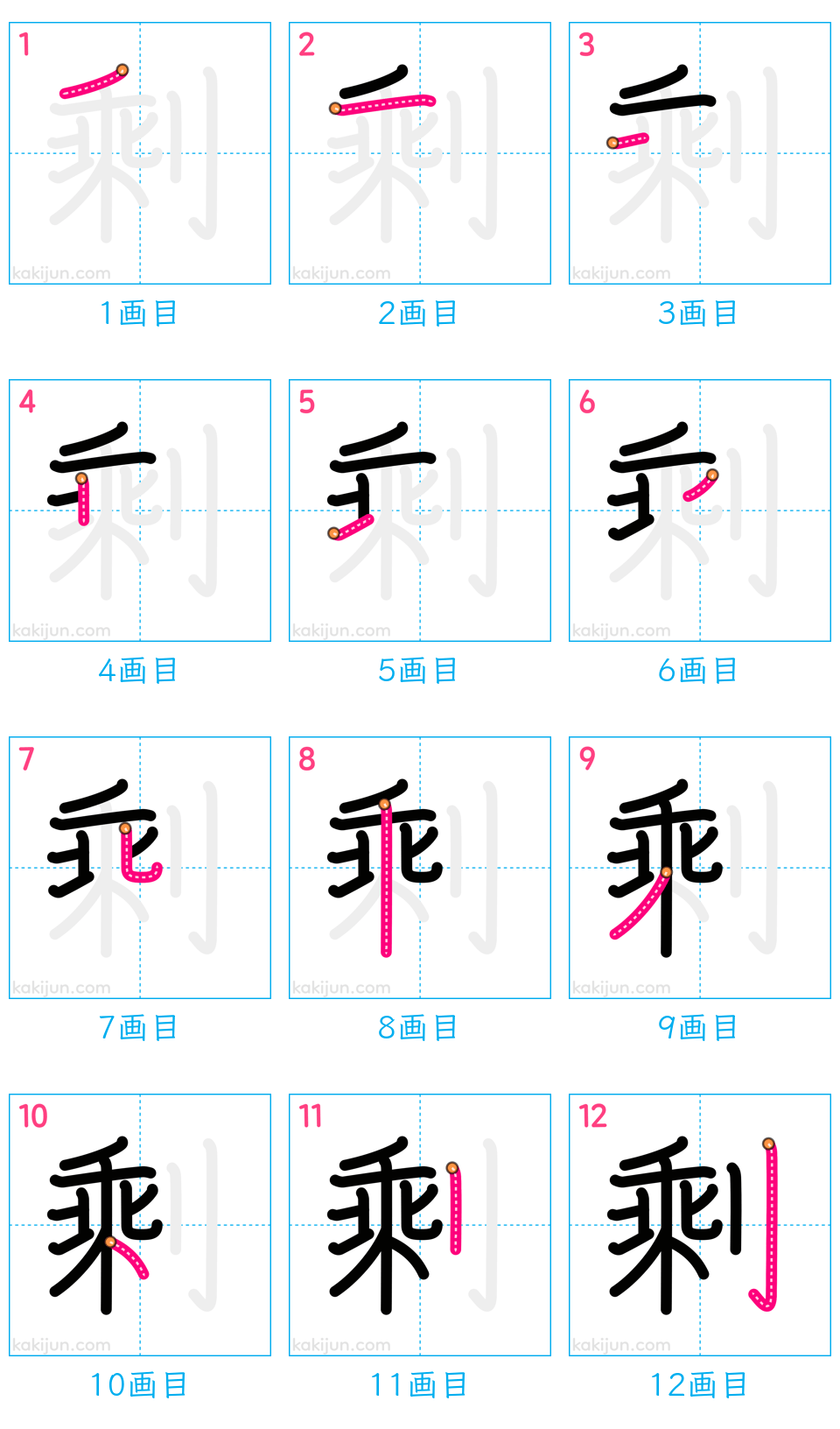 「剩」の書き順（画数）