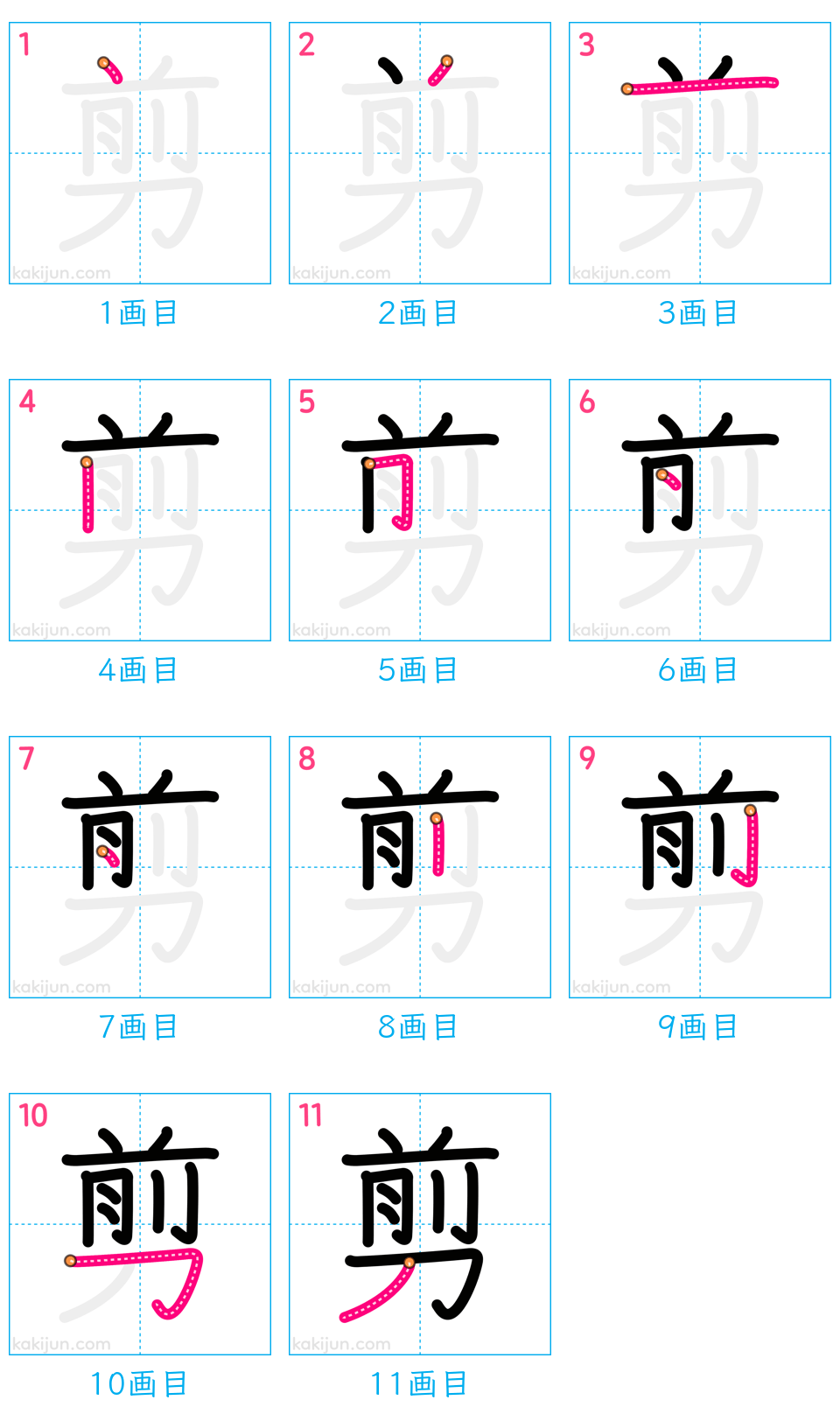 「剪」の書き順（画数）