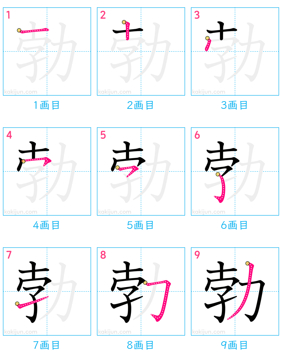 「勃」の書き順（画数）