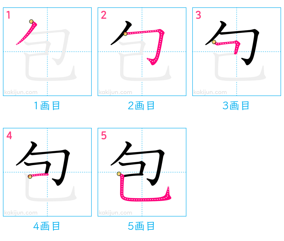 「包」の書き順（画数）