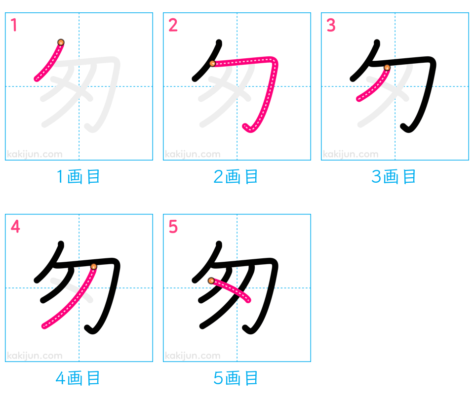 「匆」の書き順（画数）