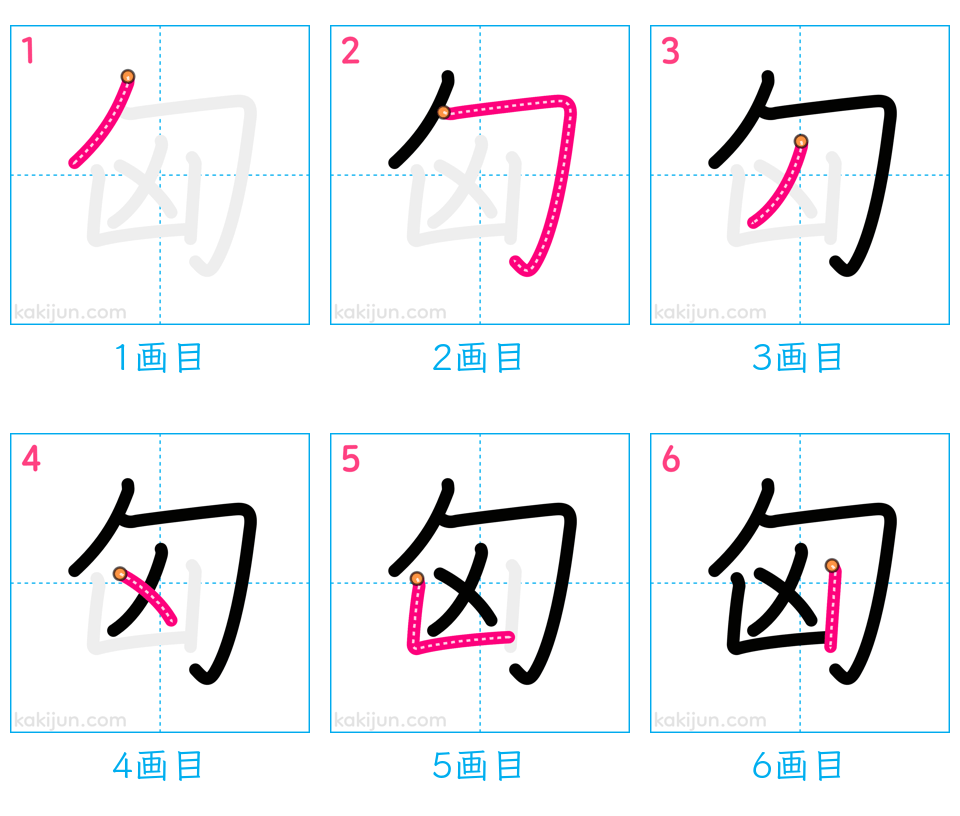 「匈」の書き順（画数）