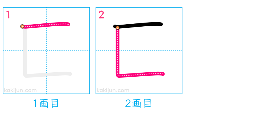 「匚」の書き順（画数）