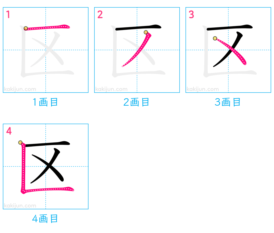 「区」の書き順（画数）