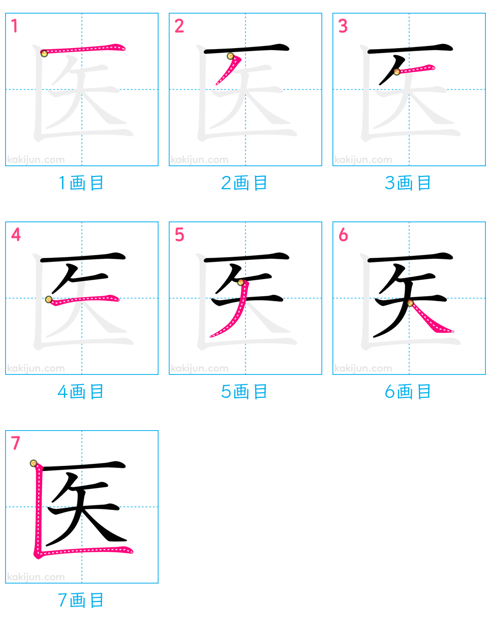 「医」の書き順（画数）