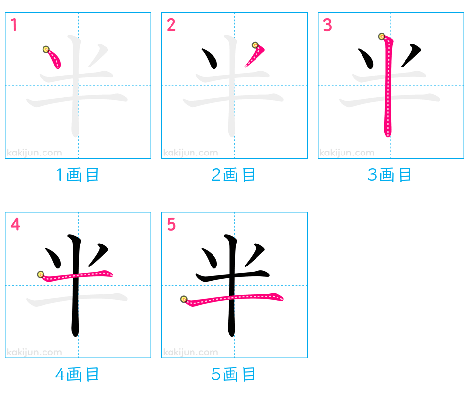 「半」の書き順（画数）