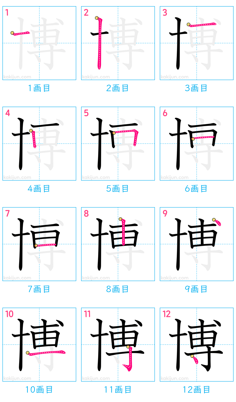 「博」の書き順（画数）