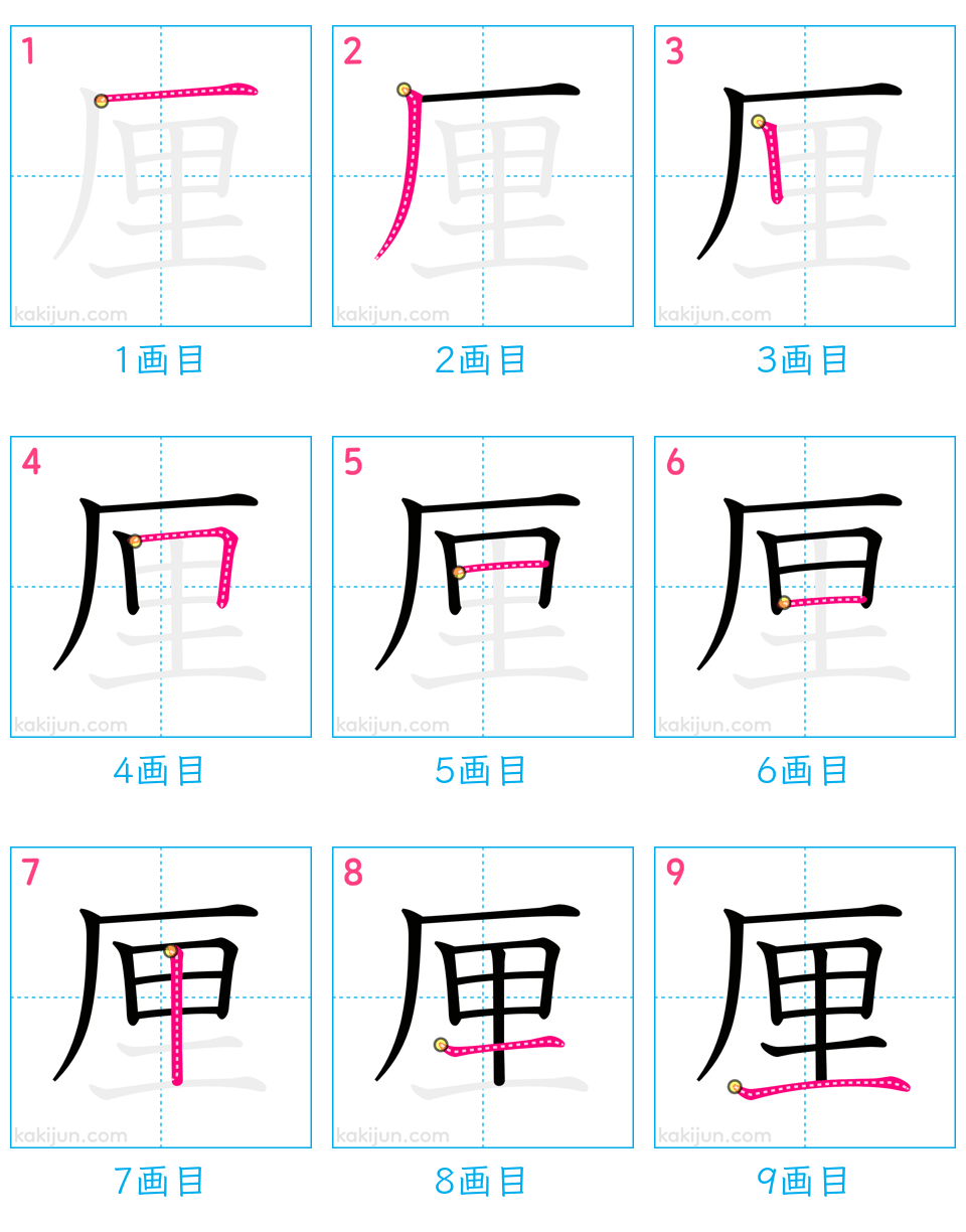 「厘」の書き順（画数）