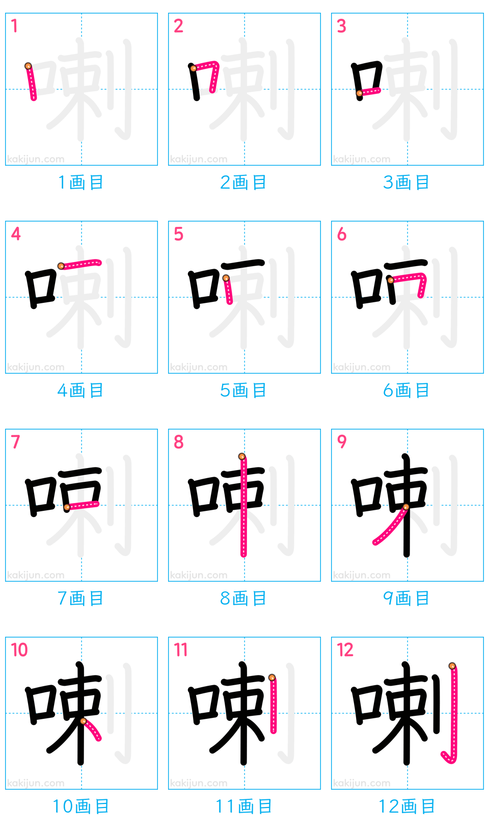 「喇」の書き順（画数）