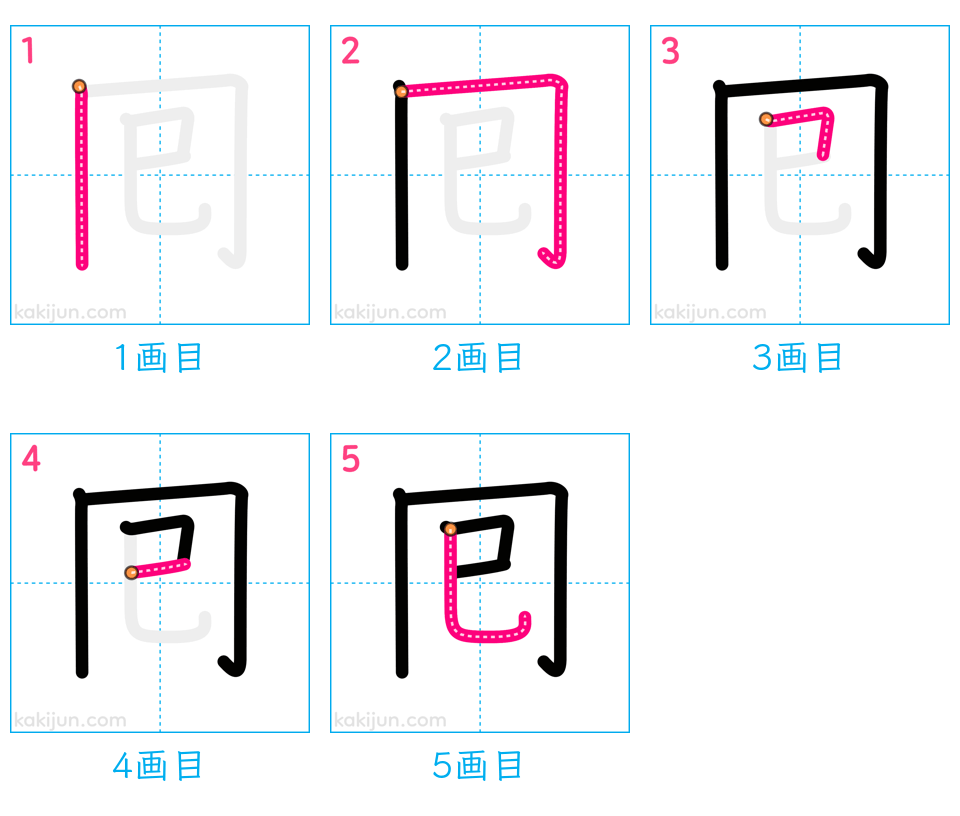 「囘」の書き順（画数）