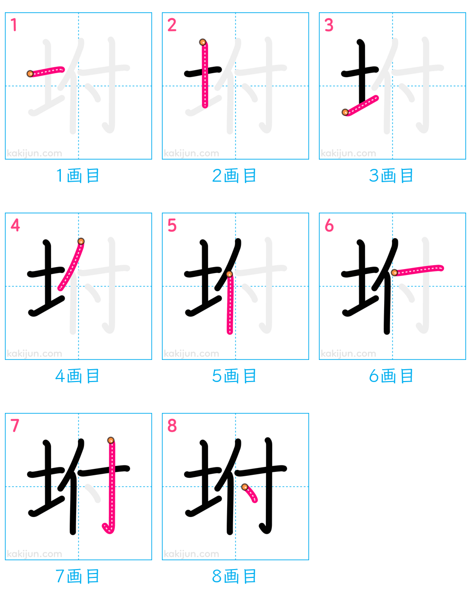 「坿」の書き順（画数）