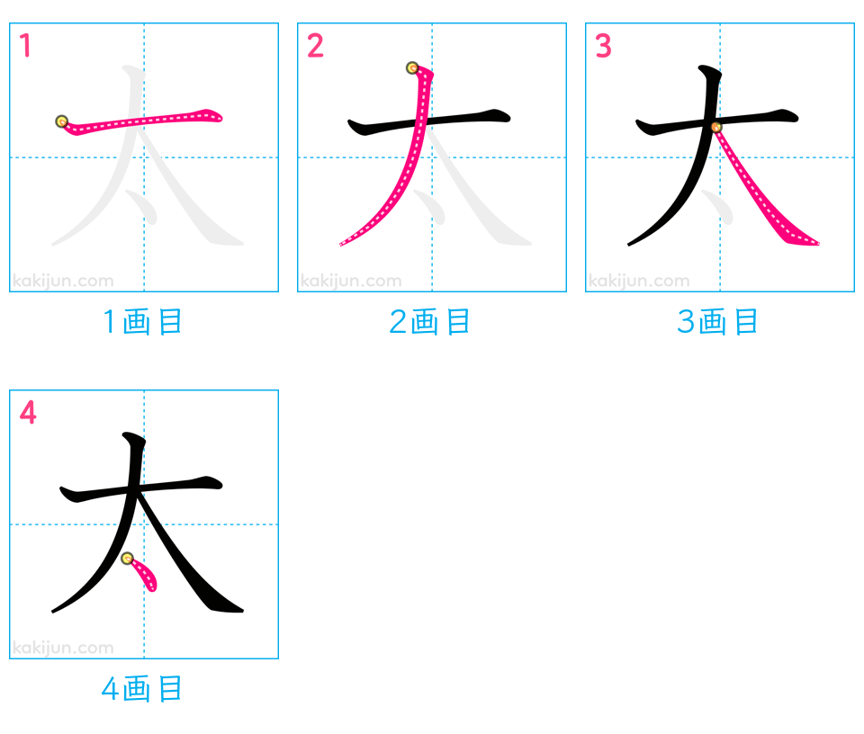 「太」の書き順（画数）