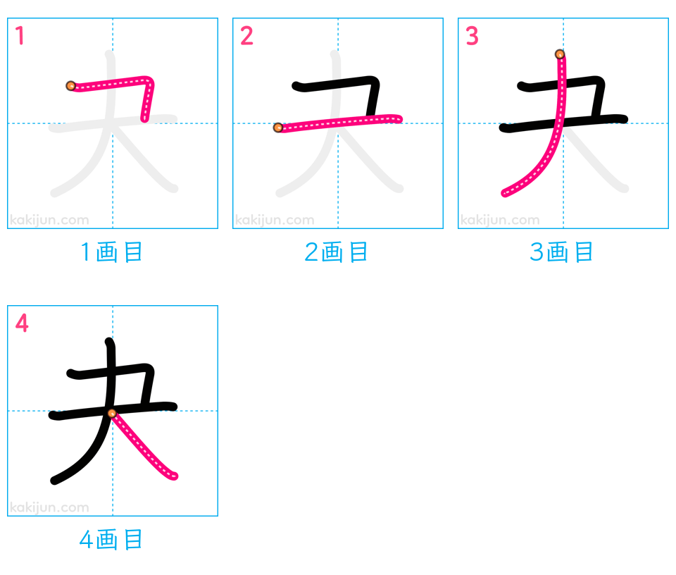 「夬」の書き順（画数）