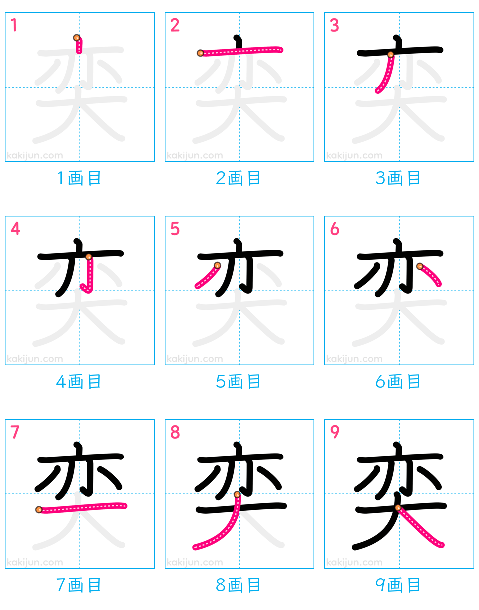 「奕」の書き順（画数）