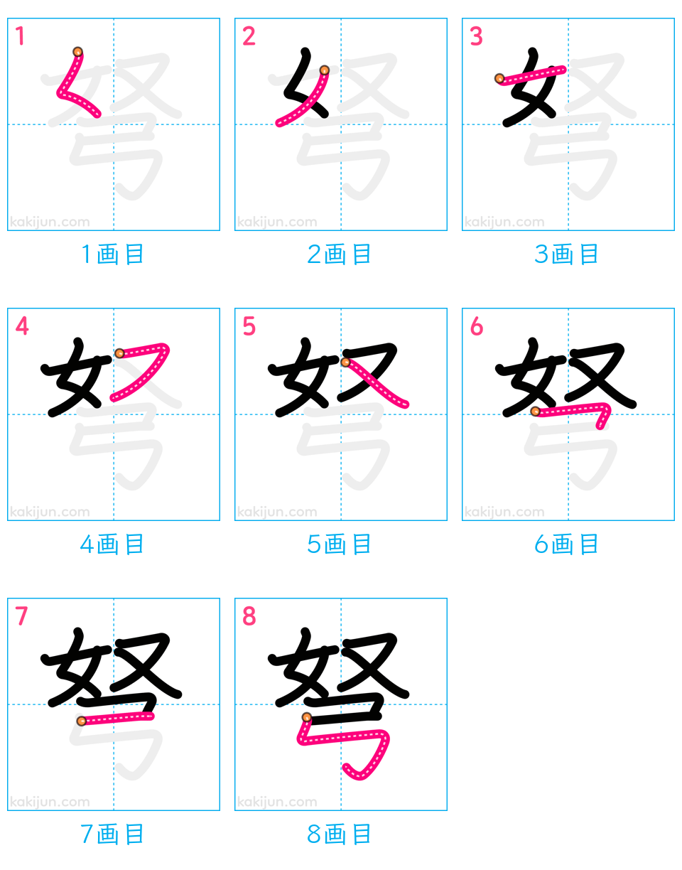 「弩」の書き順（画数）