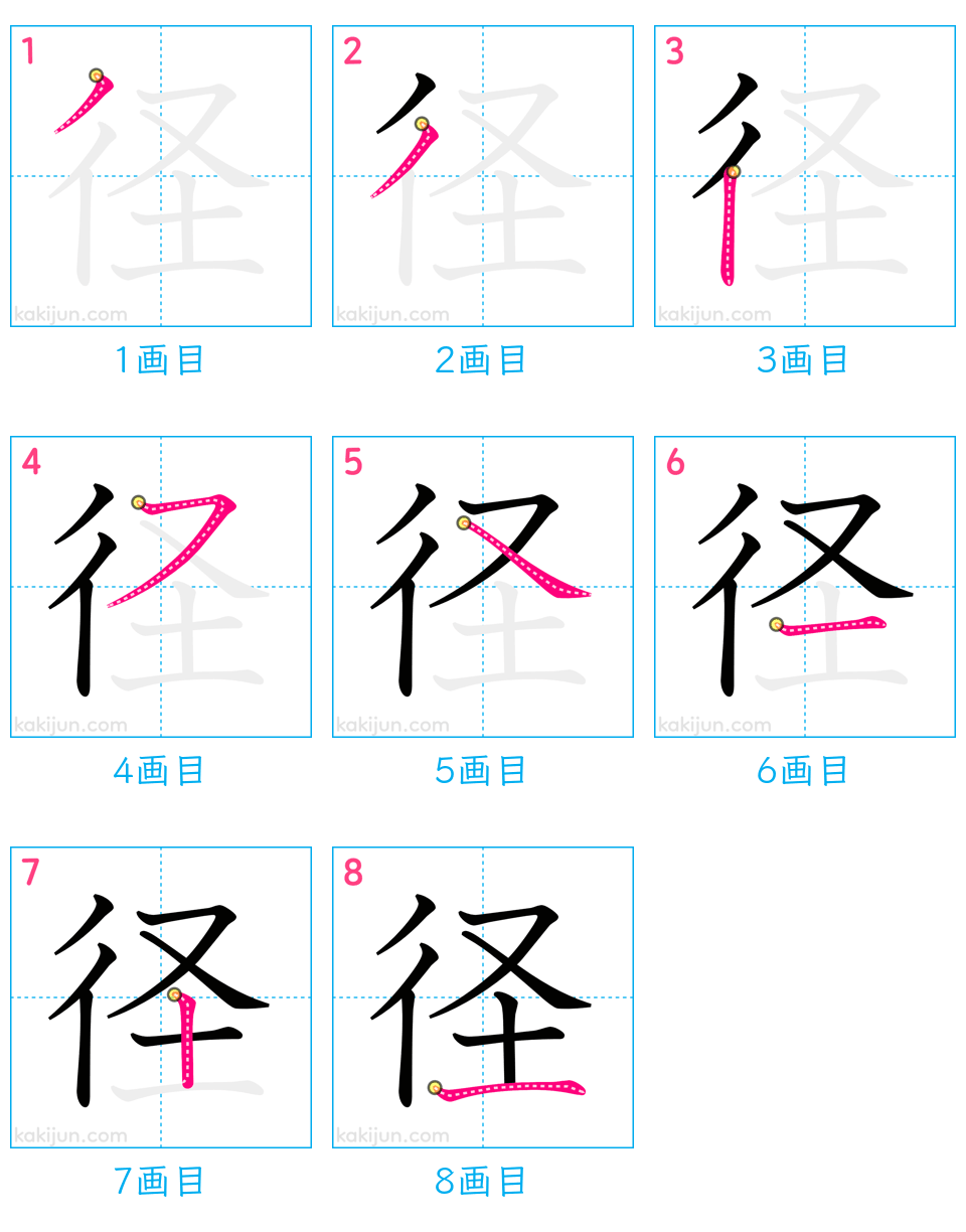 「径」の書き順（画数）