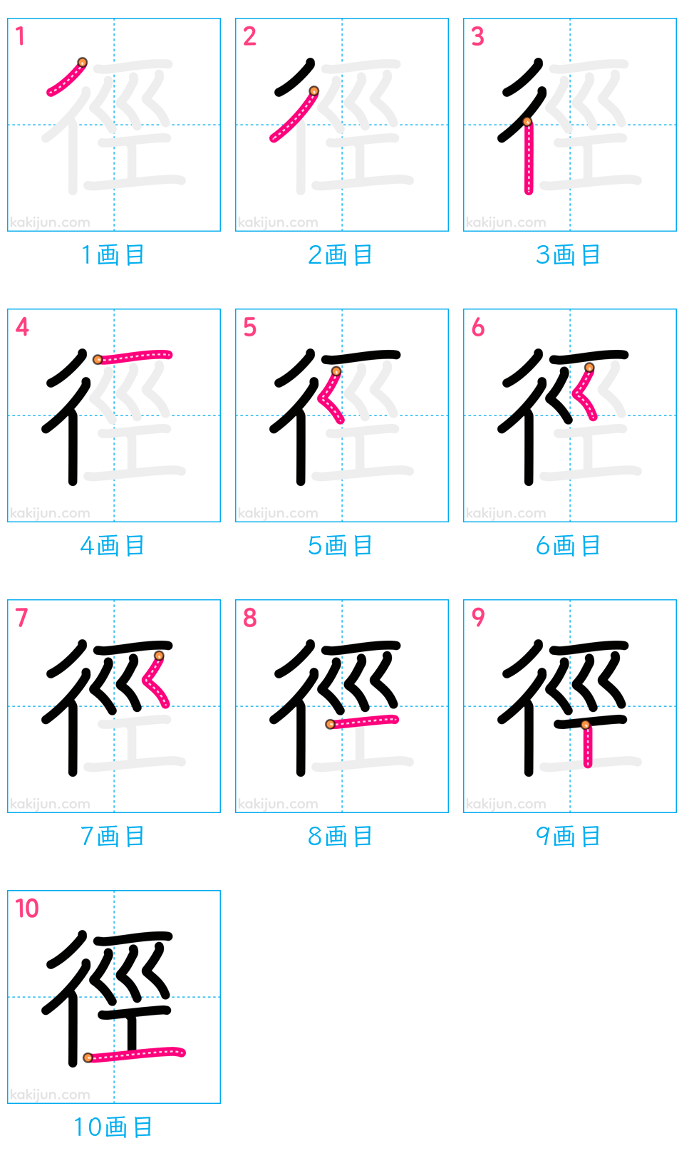 「徑」の書き順（画数）