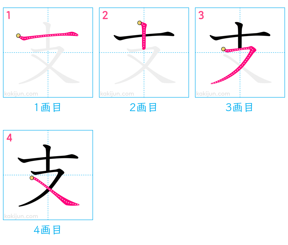 「支」の書き順（画数）