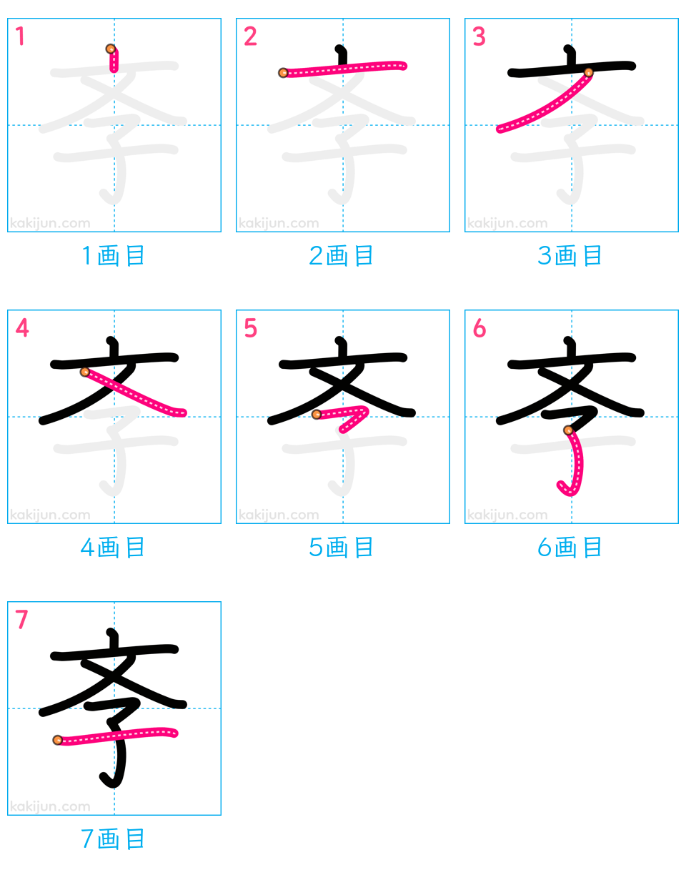 「斈」の書き順（画数）