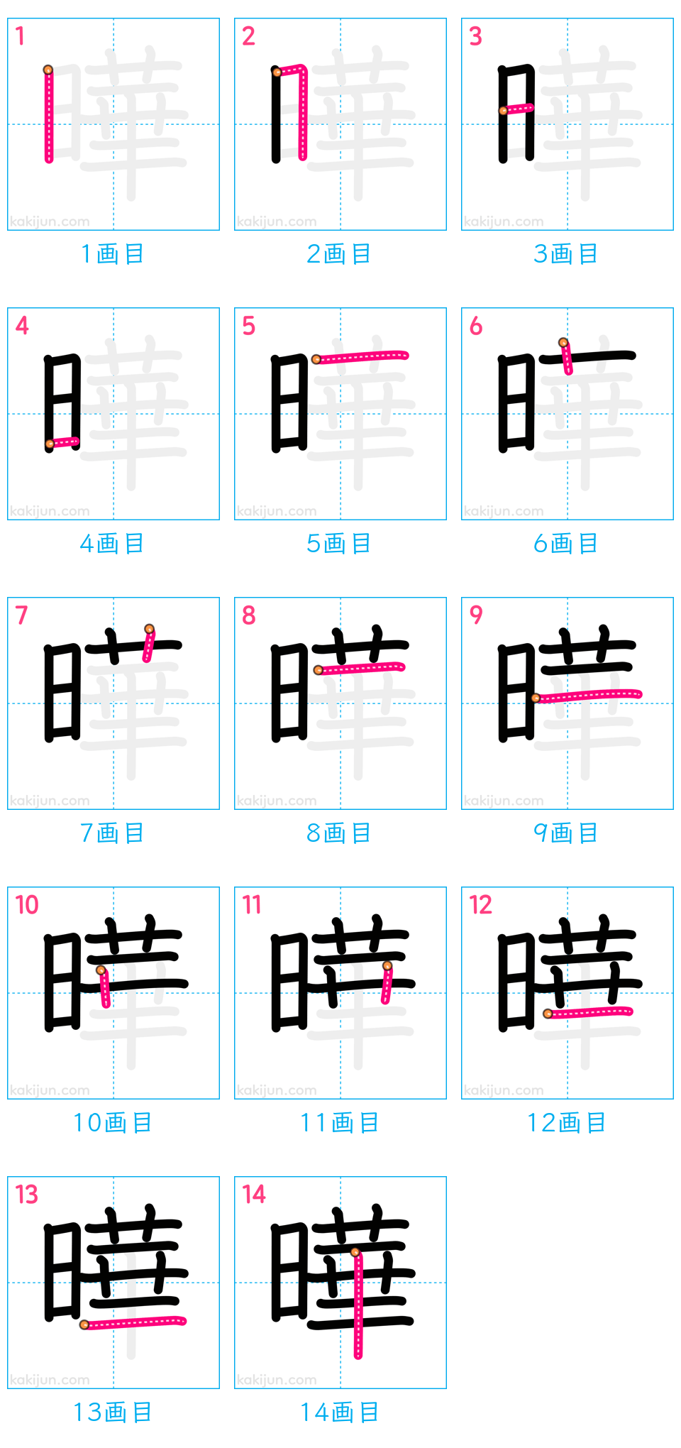 「曄」の書き順（画数）