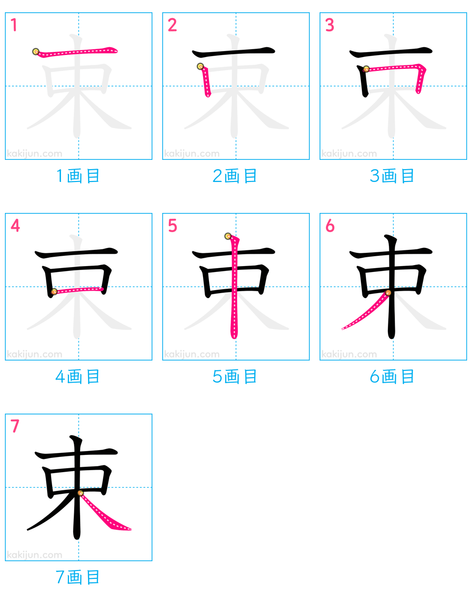 「束」の書き順（画数）