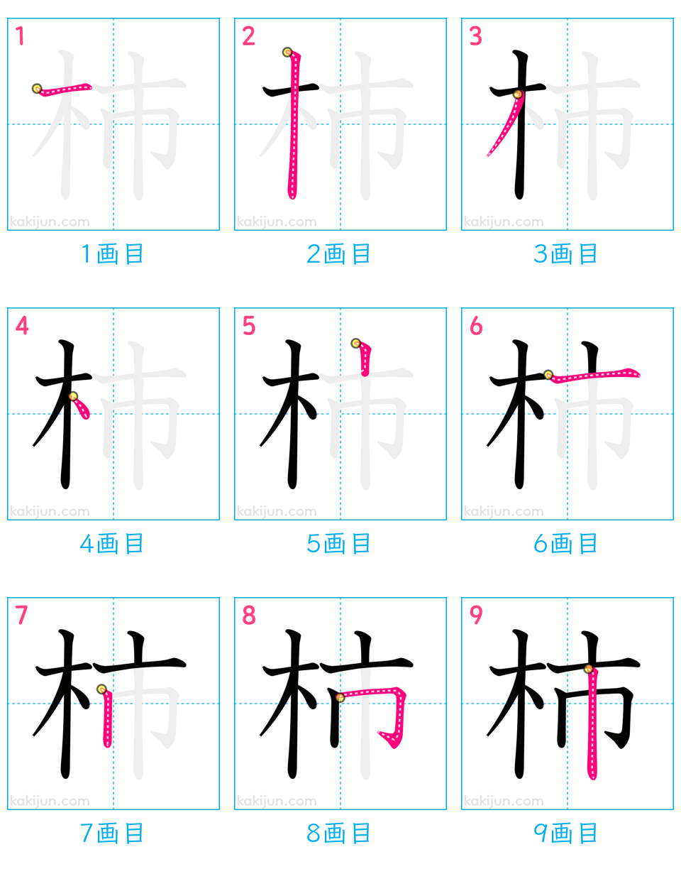 「柿」の書き順（画数）