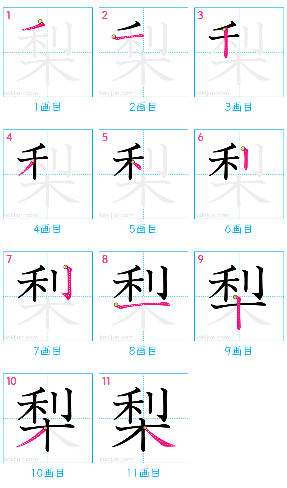 「梨」の書き順（画数）