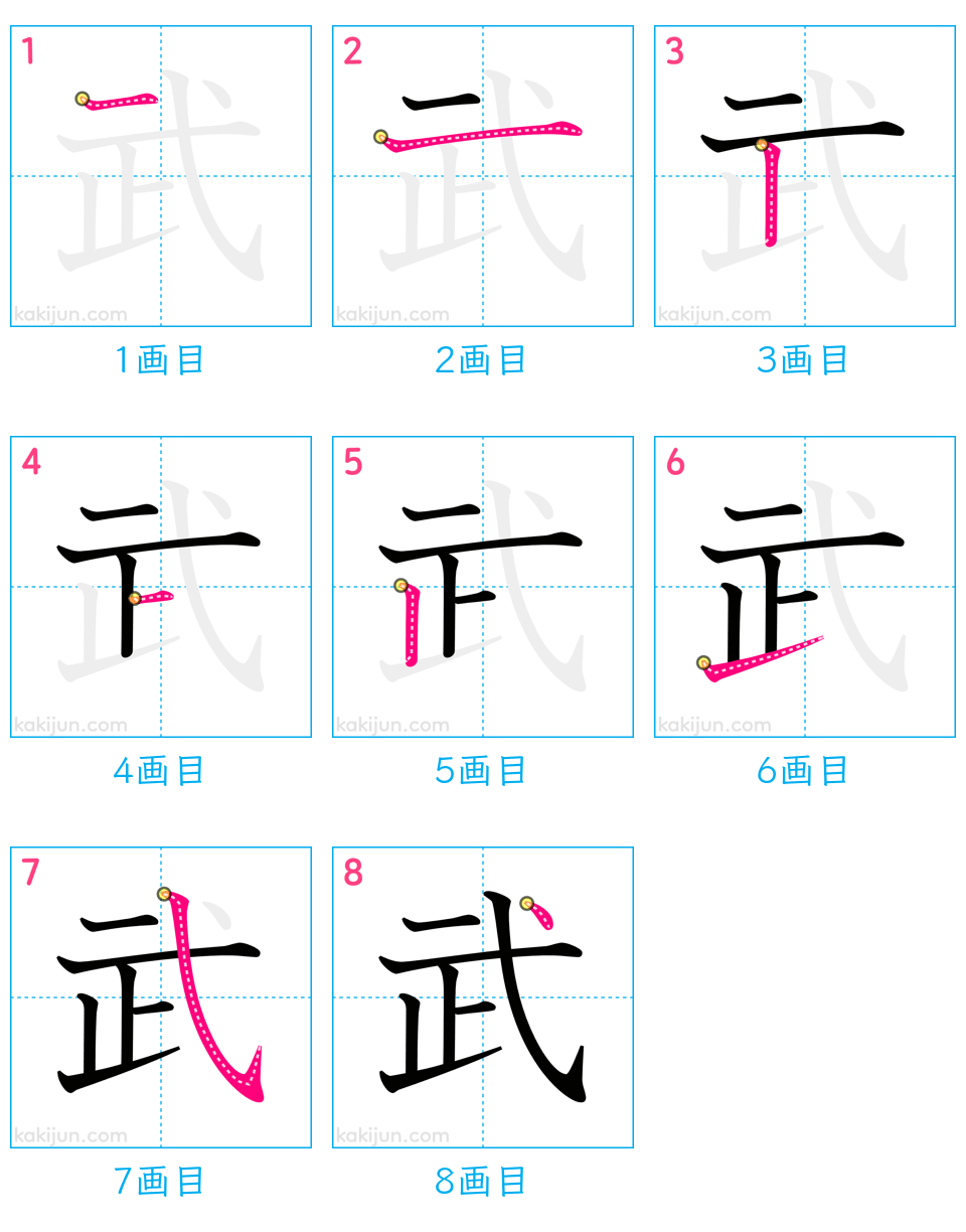 「武」の書き順（画数）