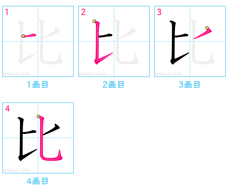 「比」の書き順（画数）